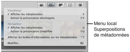 APPLE APERTURE 3.3 - Activation ou désactivation de l'affichage des métadonnées - 1
