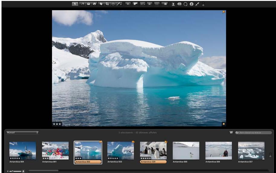 APPLE APERTURE 3.3 - Affichage des photos en présentation Plein écran - 1