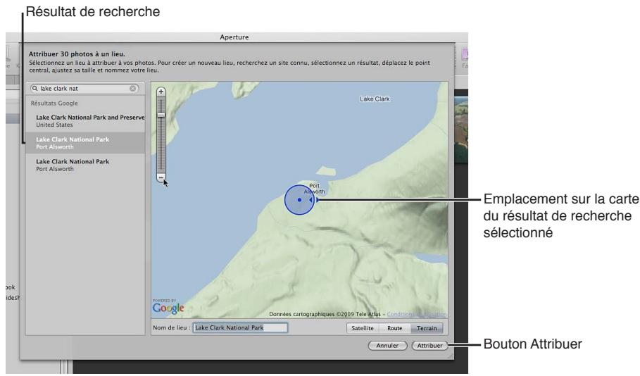 APPLE APERTURE 3.3 - Attribution d'informations d'emplacement à des projets - 3
