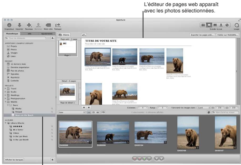 APPLE APERTURE 3.3 - Pour créer un album de type page web à partir des photos sélectionnées - 1