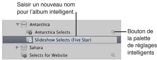 APPLE APERTURE 3.3 - Pour créer un album intelligent dont le champ de recherche ne couvre qu'un seul projet - 1