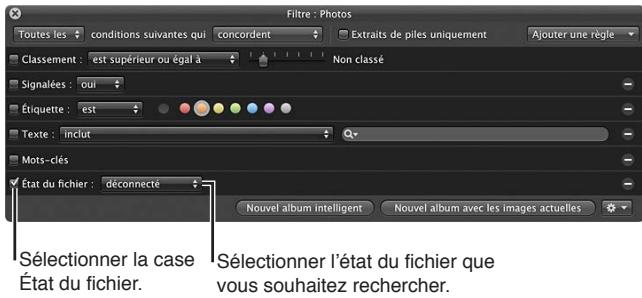 APPLE APERTURE 3.3 - Pour rechercher des photos en fonction de leur état de fichier - 1