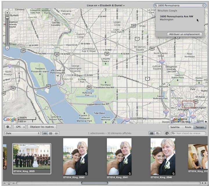 APPLE APERTURE 3.3 - Pour rechercher rapidement des emplacements - 1