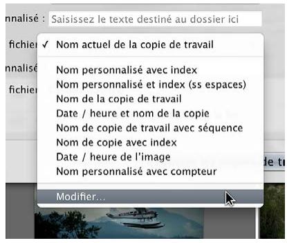APPLE APERTURE 3.3 - Pour créer un nouveau format de nom - 1