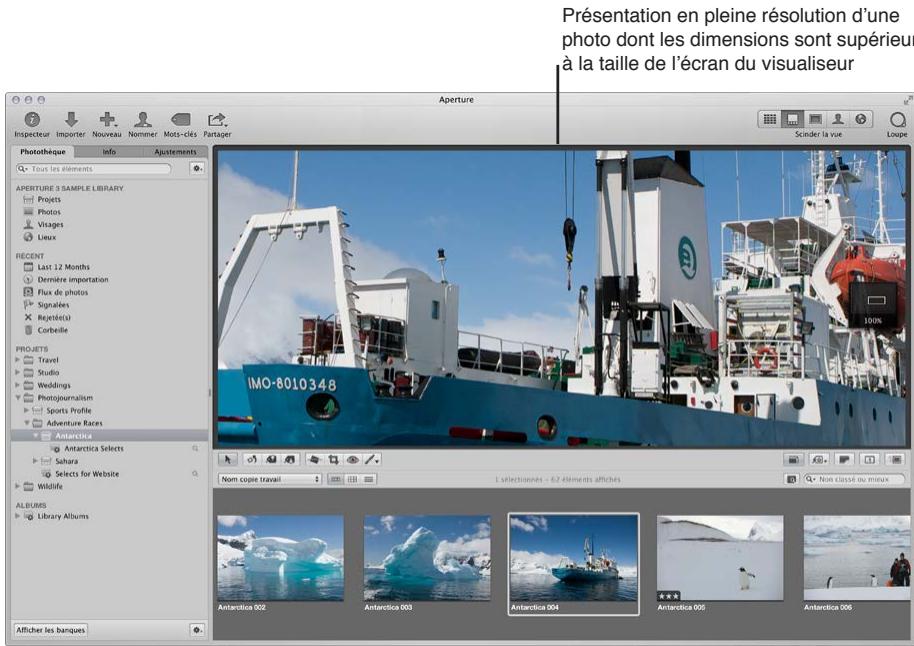 APPLE APERTURE 3.3 - Vue d'ensemble du visualiseur - 3