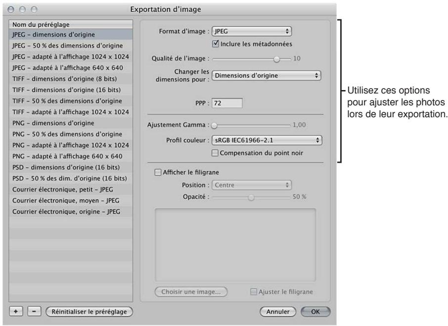 APPLE APERTURE 3.3 - Ajustement des images lors de l'exportation - 1