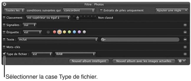 APPLE APERTURE 3.3 - Pour rechercher des fichiers selon leur type - 1