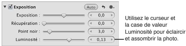 APPLE APERTURE 3.3 - Pour ajuster la luminosité d'une image - 1