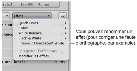 APPLE APERTURE 3.3 - Pour renommer un effet - 1