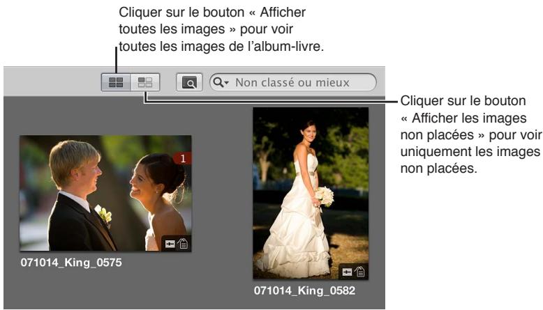 APPLE APERTURE 3.3 - Affichage des photos à placer dans un livre - 2