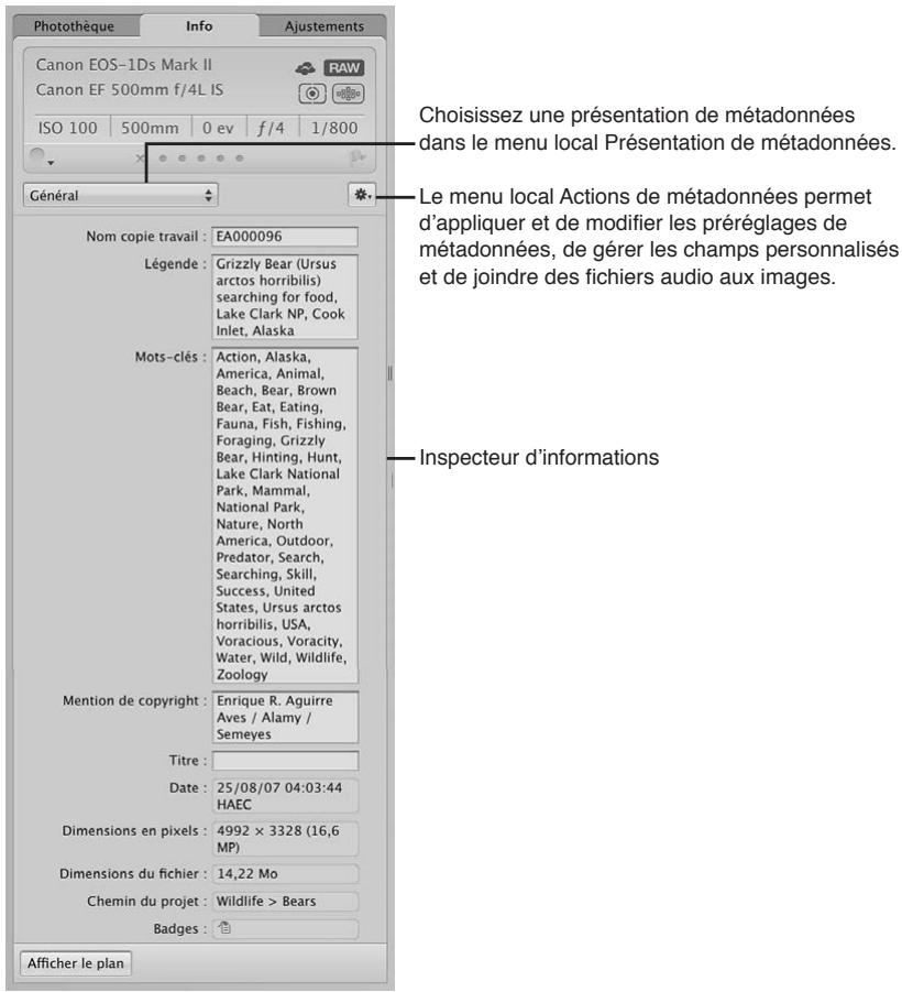 APPLE APERTURE 3.3 - Pour afficher l'inspecteur d'informations - 1