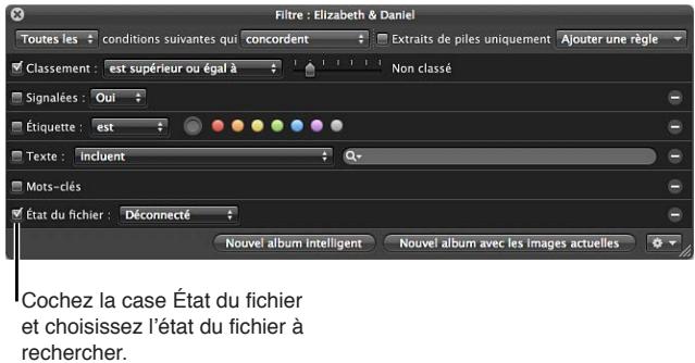 APPLE APERTURE 3.3 - Pour rechercher des photos en fonction de leur état de fichier - 1