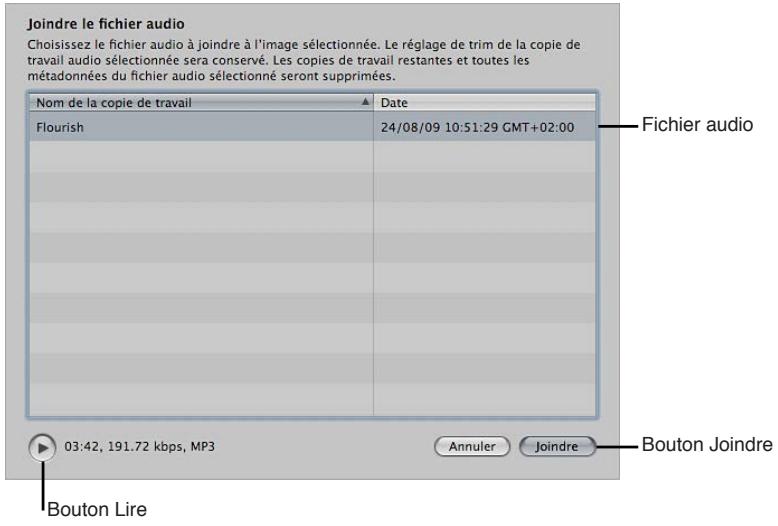 APPLE APERTURE 3.3 - Pour ajouter une pièce jointe audio à l'aide de l'inspecteur d'information - 1