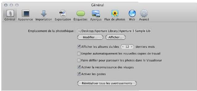 APPLE APERTURE 3.3 - Pour ouvrir la fenêtre Préférences - 1