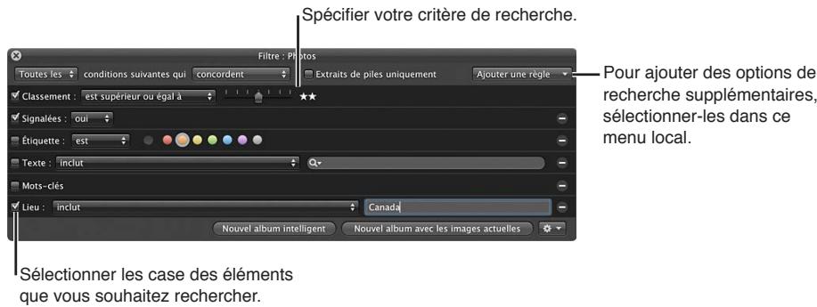 APPLE APERTURE 3.3 - Pour rechercher des photos en fonction d'une combinaison de critères - 1