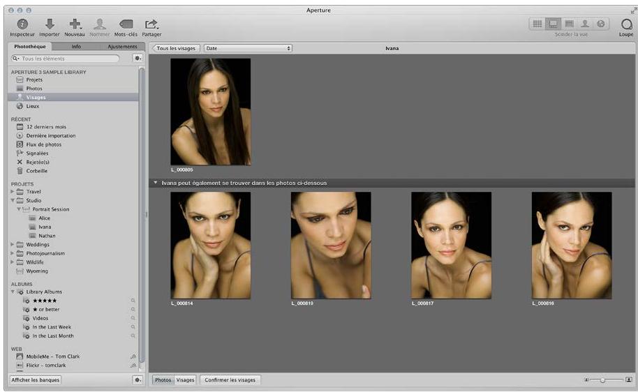 APPLE APERTURE 3.3 - Vue d'ensemble de la fonctionnalité Visages - 4