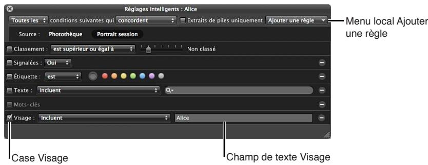 APPLE APERTURE 3.3 - Pour configurer un album intelligent de façon à réunir les photos de certaines personnes - 1