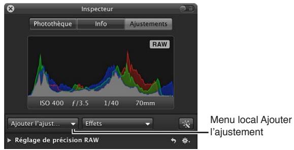 APPLE APERTURE 3.3 - Pour ajouter d'autres ajustements - 1