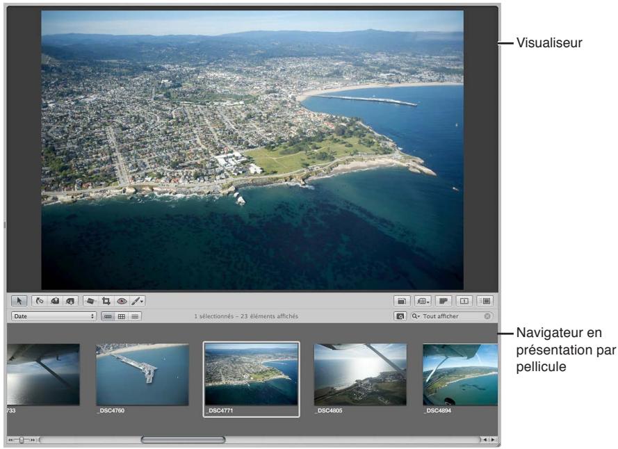 APPLE APERTURE 3.3 - Utilisation des photos en présentation par pellicule - 1