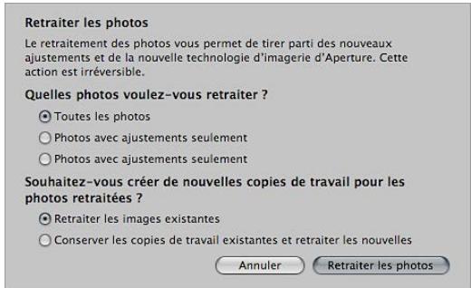 APPLE APERTURE 3.3 - Pour retraiter un projet ou un album - 1