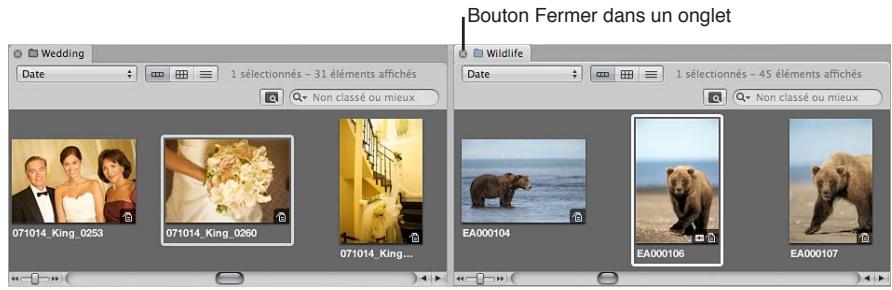 APPLE APERTURE 3.3 - Pour fermer un élément dans le navigateur - 1