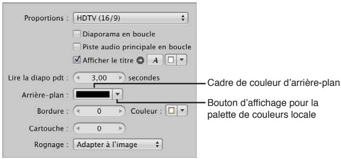 APPLE APERTURE 3.3 - Choix d'une couleur d'arrière-plan pour le diaporama - 1