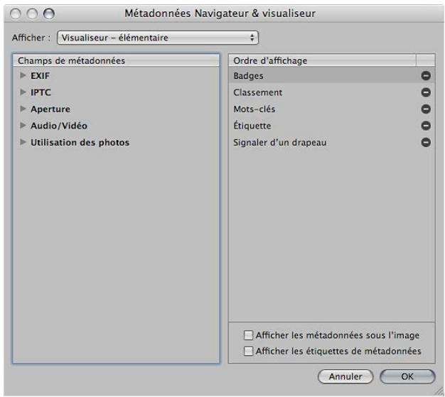 APPLE APERTURE 3.3 - Affichage de métadonnées spécifiques avec vos photos - 1