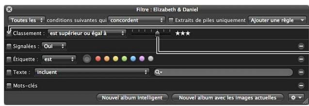 APPLE APERTURE 3.3 - Pour trier des photos par classement à l'aide de la palette de filtre - 2