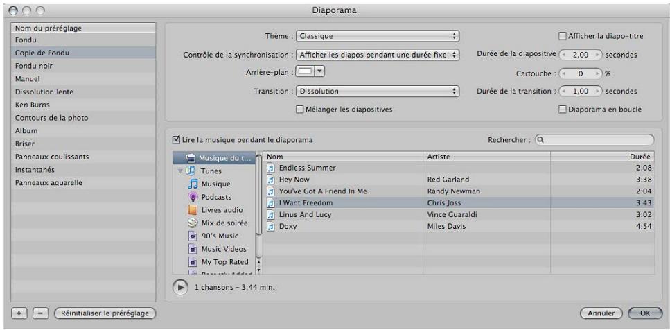 APPLE APERTURE 3.3 - Pour ouvrir la zone de dialogue Diaporama - 1