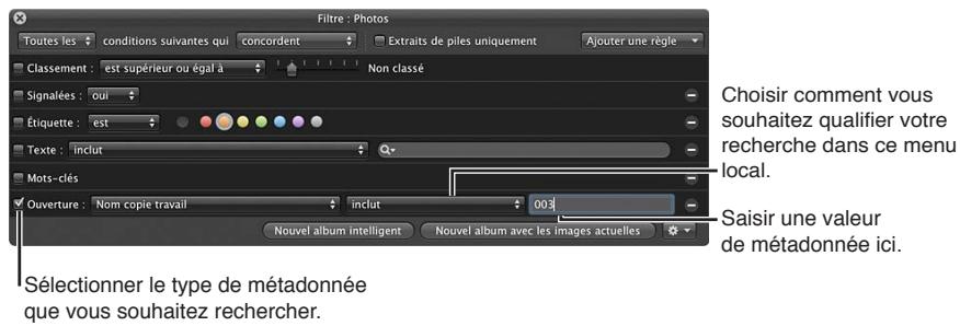 APPLE APERTURE 3.3 - Pour rechercher des photos en fonction de métadonnées différentes des informations IPTC ou EXIF - 1