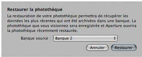 APPLE APERTURE 3.3 - Pour restaurer l'intégralité de la photothèque depuis un disque de sauvegarde externe - 1