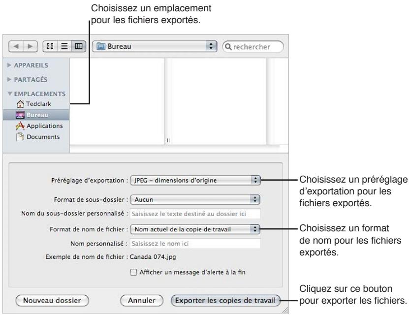 APPLE APERTURE 3.3 - Pour exporter des copies de travail - 1