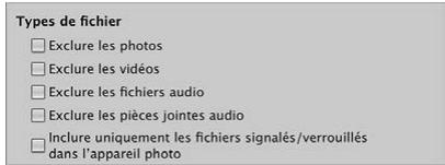 APPLE APERTURE 3.3 - Pour filtrer les fichiers par type lors de l'importation - 1
