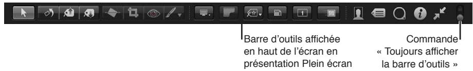 APPLE APERTURE 3.3 - Pour accéder à un outil en présentation Plein écran - 1