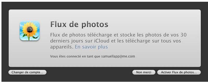 APPLE APERTURE 3.3 - Pour activer ou désactiver Flux de photos - 2