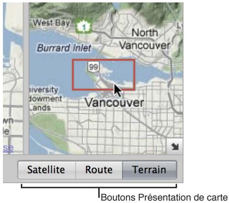 APPLE APERTURE 3.3 - Changement de l'affichage de la carte - 1