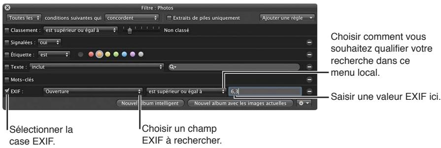 APPLE APERTURE 3.3 - Pour rechercher des photos en fonction des données EXIF - 1