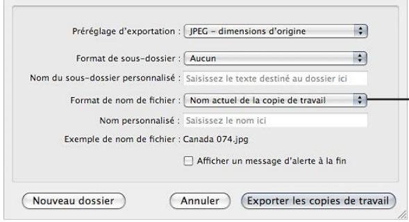APPLE APERTURE 3.3 - Pour renommer les photos lors de l'exportation - 2
