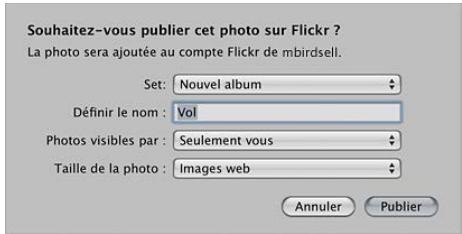APPLE APERTURE 3.3 - Pour vous connecter à Flickr et créer un nouvel album Flickr - 1