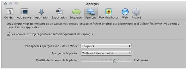 APPLE APERTURE 3.3 - Pour ouvrir les préférences d'Aperture - 1