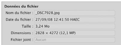 APPLE APERTURE 3.3 - Pour afficher des informations élémentaires sur les fichiers répertoriés dans le navigateur Importer - 1