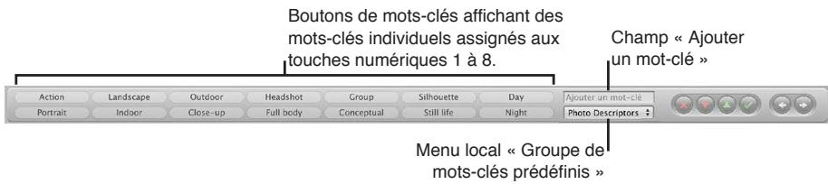APPLE APERTURE 3.3 - Pour afficher les commandes de mots-clés de la barre des commandes - 1