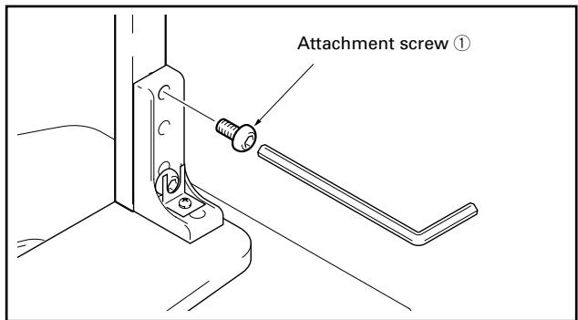 PIONEER PDK-1011 - Attach the support column to the stand with the attachment screws ① on the left and right of the stand. - 1
