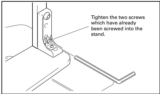 PIONEER PDK-1011 - Fully tighten two screws on left and right of stand which have been loosely screwed into stand. - 1