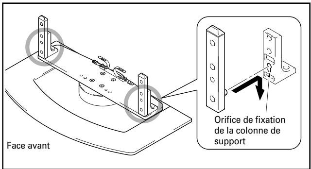 PIONEER PDK-1011 - Fixation des colonnes de support au support. - 1