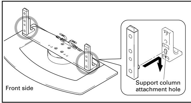 PIONEER PDK-1011 - Attaching the support columns to the stand. - 1