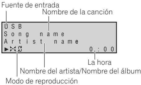 PIONEER XW-NAC3R-R - Acerca de la pantalla de reproduccion - 1