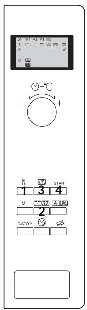 M1 M2 M3 W + -°C - + * START 1 3 4 M 2 C/STOP