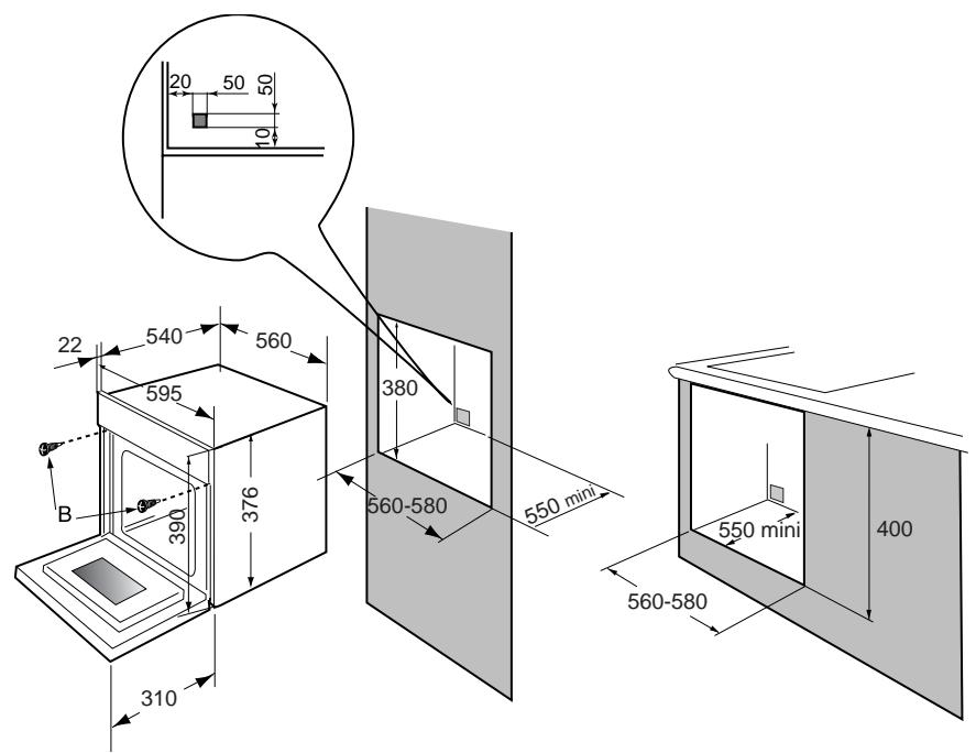 DE DIETRICH DME399XE1 - Dimensions for installation use - 1