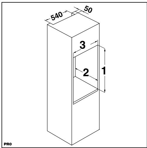 DE DIETRICH DRS922JE - Dimensions of the recess - 1
